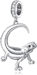 Charms for Bracelet 925 Sterling Silver Bearded Dragon/Dragonfly/Mother Daughter/Highland Cow/Dachshund Bead Gift for Women