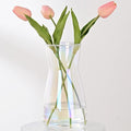 8 Inch Iridescent Glass Vase for Flowers, Modern Boho Table Decor | Farmhouse by Nisoger