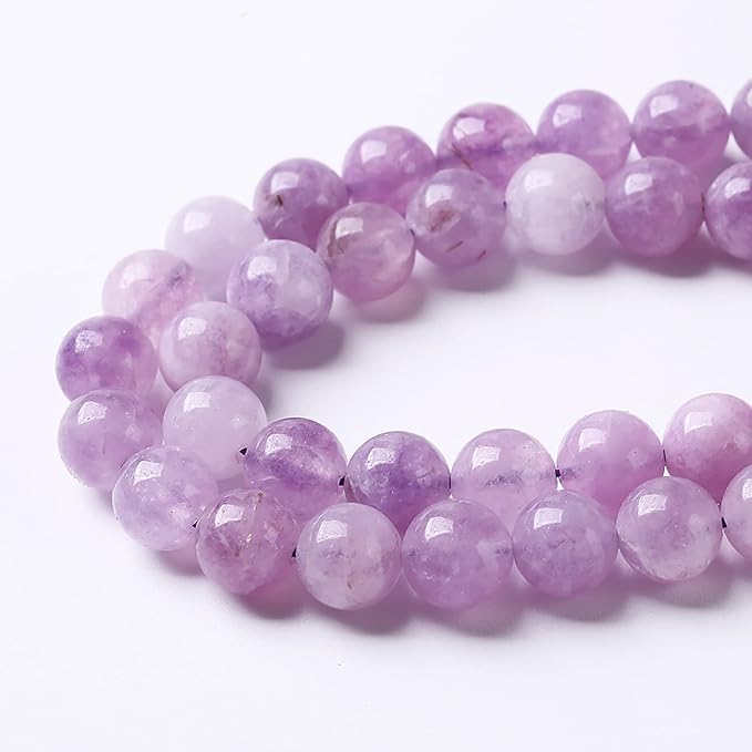 4mm 90pcs Natural Lavender Amethyst Beads Round Loose Gemstone Crystal Energy Healing Power Stone Beads for Jewelry Making DIY Bracelet 15 Inch (Lavender Amethyst, 4mm)