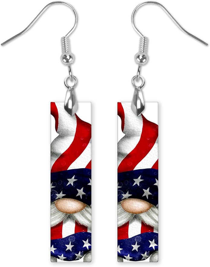 Earrings Handmade Bar Wood Earrings Light Weight Printed Image Dangle Earring Jewelry