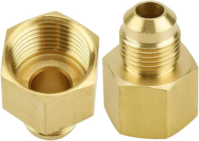 Brass Flare Tube Fitting Coupling Gas Adapter 3/8" Male x 1/4" NPT Female - Image 3