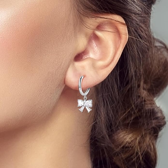LAZA 925 Sterling Silver Hoop Earrings for Women, Hypoallergenic Huggie Butterfly Dangle Drop Earrings Colorful Flower Earrings Jewelry Gifts