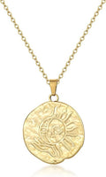 Charm Necklace for Women Gold Evil Eye Sun Moon Flower Coin Pendant Necklace Dainty Paperclip Chain Vintage Luck Amulet Choker Necklaces Celestial Jewelry Gift