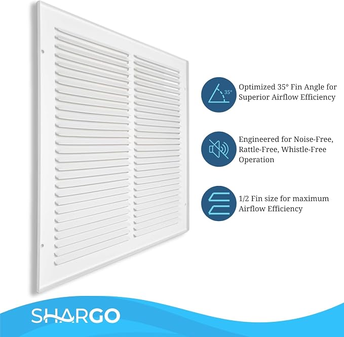 12x24 Air Return Vent Cover, Solid Steel White, 8 Pack - Image 4