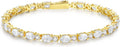 FANCIME 14K Gold Plated Birthstone Bracelets 4mm Sterling Silver Tennis Bracelets Gold Bracelets Birthday Jewelry Gifts for Women 7"