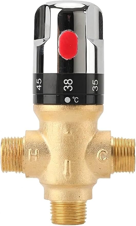 Thermostatic Mixing Valve Shower Mixing Valve 1/2" NPT Solid Brass Hot and Cold by Unknown