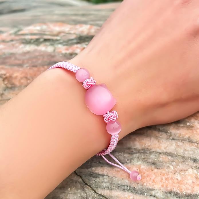 Money Attraction Cat Bracelet - Black Obsidian Women Bracelets -Wealth Prosperity Abundance Stone Bead Bracelet, Entrepreneur Business Luck Beaded Bracelets,Spiritual Mood Energy Cute Protection Stretch Bracelet,Health Good Luck Feng Shui Bracelets For...
