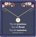Hidepoo Valentines Gifts for Kids Teen Girls Women - 14K Gold Plated/Rose Gold Plated/S925 Sterling Silver Disc Initial Necklaces for Girls Jewelry Birthday Valentines Gifts for Kids Girl Teens Women