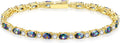 FANCIME 14K Gold Plated Birthstone Bracelets 4mm Sterling Silver Tennis Bracelets Gold Bracelets Birthday Jewelry Gifts for Women 7"
