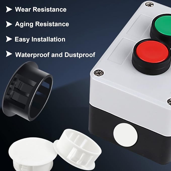 Tnisesm 200Pcs 8 Sizes Nylon Plastic Hole Plugs Black 1/4" 5/16" 3/8" 1/2" 5/8" - Image 5