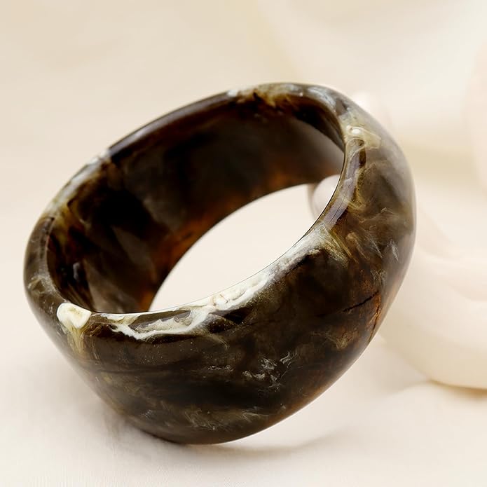 Chunky Resin Wide Bangle Bracelets for Women, Trendy Statement Minimalist Acrylic Bracelet Prom Holiday Jewelry Gift