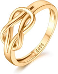 Suplight 925 Sterling Silver Ring Simple Infinity Knot Wedding Band Rings Love Knot Promise Ring for Women Size 4-12(with Gift Box)
