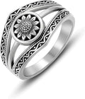 Boho Turquoise Ring for Women Sterling Silver Western Style Statement Ring Bohemian Jewelry Gifts