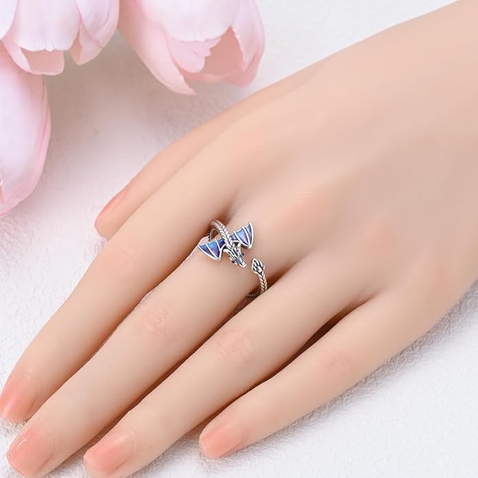Parmuz 925 Sterling Silver Adjustable Ring for Woman Stackable Open Lucky Ring Eternity Bands Dainty CZ Statement Engagement