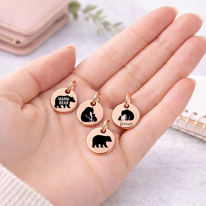 SM Design Pregnancy & New Baby Charm Set – Set of 4 Meaningful Stainless Steel Charms – Great for Crafting, Making Bracelets and Necklaces - Meaningful Keepsake Charms for Expecting & New Moms