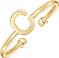 PAVOI 14K Gold Plated Initial Letter Adjustable Ring for Women - Thin Initial Band - Dainty Fashion Jewelry Gifts