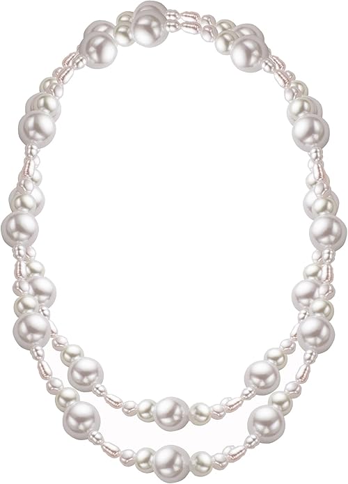 Statement Strand Imitation Pearl Necklace for Women 1980s
