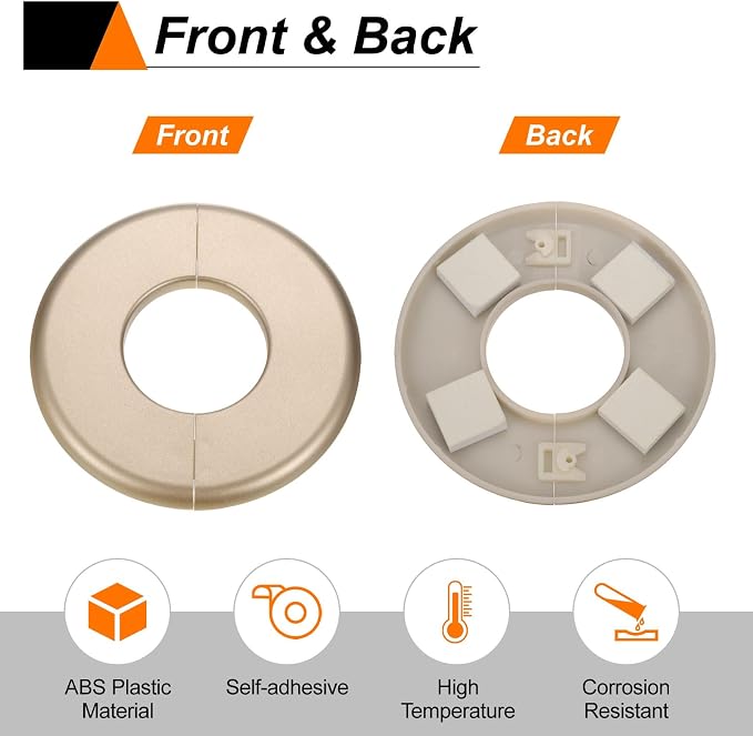 HARFINGTON 2pcs Wall Split Flange 33.5mm/1.3" Self-Adhesive Plumbing Cover - Image 5