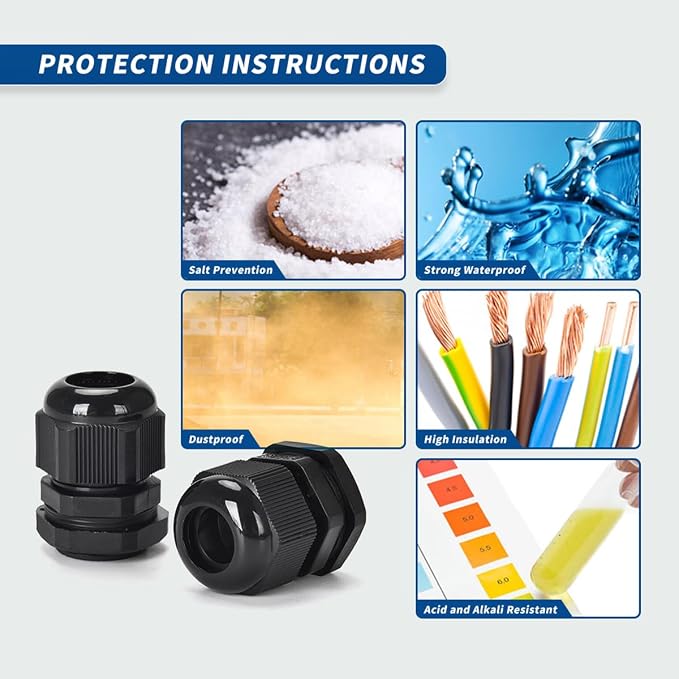 PENGLIN 10PCS NPT Gland Nylon Cable Connector 1-1/4", Effective Cable Strain - Image 9