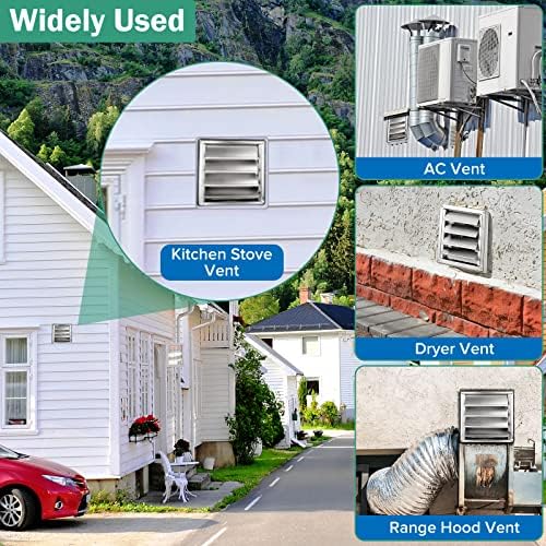 4" Metal Dryer Vent Cover for Exterior Wall, Stainless Steel - Image 3