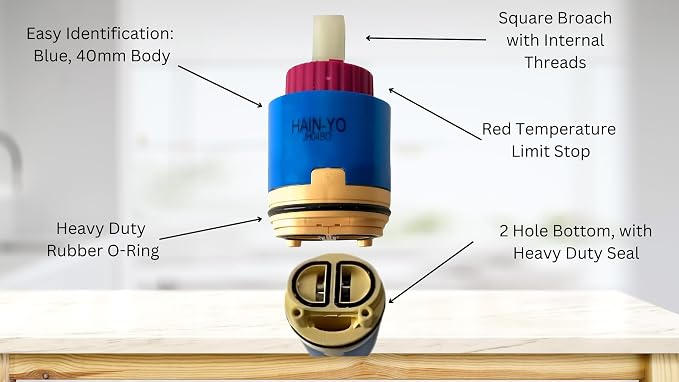 T & T Hardware 40mm Ceramic Pressure Balance Cartridge JH04BD – Hot & Cold - Image 3