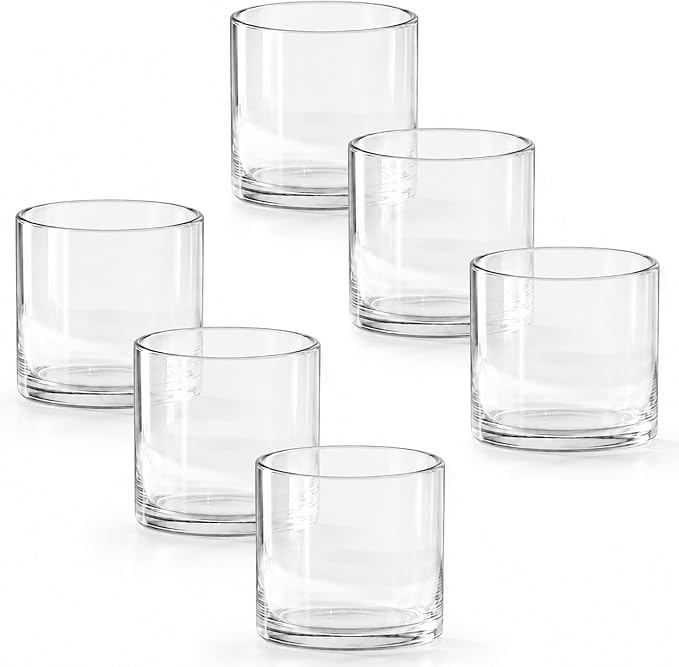 Royal Imports Glass Cylinder Vase 6"x 6" Tall | Cylinder Vases by RoyalImports