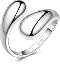 Fookduoduo 925 Sterling Silver Ring Inspirational Jewelry adjustable Wrap Open Rings for Women