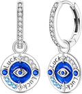 LAZA 925 Sterling Silver Hoop Earrings for Women, Hypoallergenic Huggie Butterfly Dangle Drop Earrings Colorful Flower Earrings Jewelry Gifts