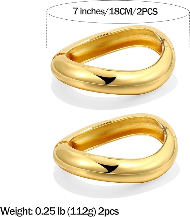 Elegance 11 designs Gold Bangles For Women Chunky Trendy Hinged Cuff Open Bracelet Wide Minimalist Bracelets Jewelry Gift