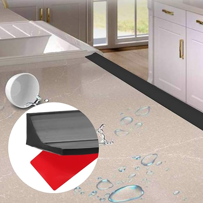 Raycity Silicone Shower Threshold Water Dam Barrier, 67 Inch, Shower Water - Image 3