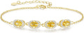 Birthstone Bracelets for Women, Gold Trendy Dainty Link Bracelet Jewelry Birthday Christmas Day Gifts for Women Girlfriend Friend Her Mom Wife