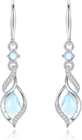 FANCIME Gift for Women Birthstone Dangle Earrings for Her Teardrop Birthstone Earrings S925 Sterling Silver infinity Love Birthday Gifts for Mom Women
