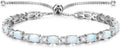 FANCIME Birthstone Tennis Bracelets Sterling Silver Bolo Tennis Bracelets Charm Fine Jewelry Birthday Gifts for Women Mom Wife Her