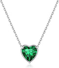 ChicSilver 925 Sterling Silver 12 Months Sparkling Round Cut Created Birthstone Pendant Necklace, 16 Inch Rolo Chain