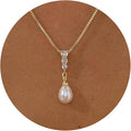 Pearl Necklaces for Women-14k Gold Plated Layered-Single Pearl Necklace Simple Pearl Choker Necklaces for Women Trendy Cute Gold Necklace Jewelry for Women Gifts