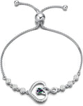 AGVANA Valentines Day Gifts Heart Birthstone Bracelets for Women Sterling Silver Genuine or Created Gemstone Tennis Bracelet Infinity Love Jewelry Anniversary Birthday Gifts for Wife Mom Women