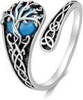JKR Turquoise Spoon Rings for Women Sterling Silver Vintage Antique Thumb Ring Boho Jewelry Anniversary Birthday Gift for Wife Her Mom
