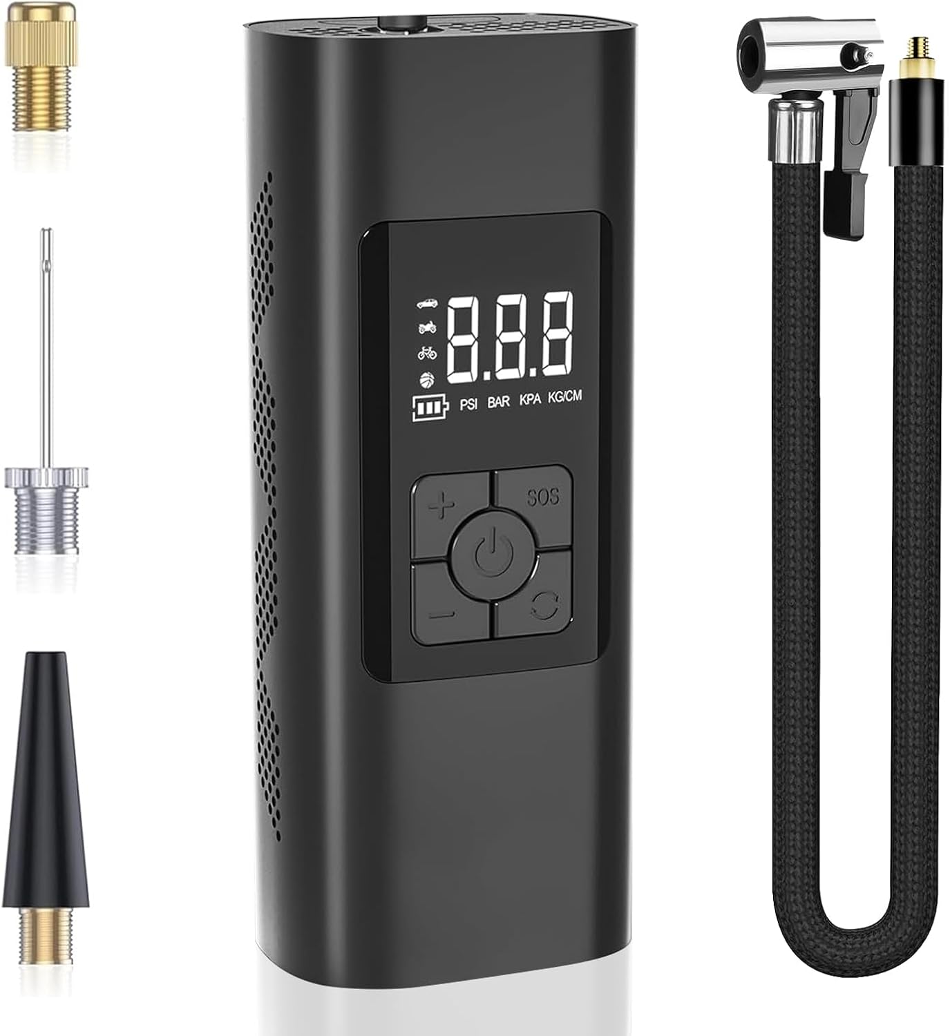 Tire Inflator Portable Air Compressor - Air Pump for Car Tires with Tire Pressure Gauge (120 PSI) - Portable Tire Inflator for Car, Tire Pump for Motorcycle, Bicycle and More