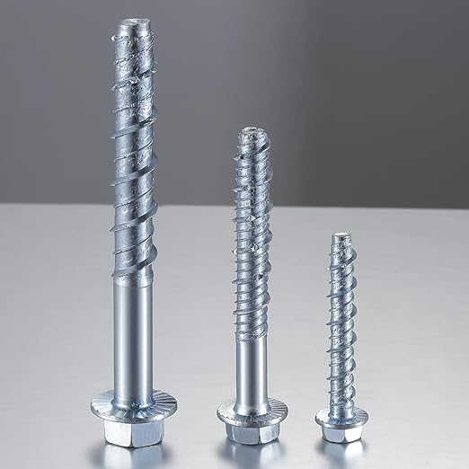 Wensilon 1/4" x 3" Zinc Plated Large Diameter Concrete Screw Actual Thickness - Image 4