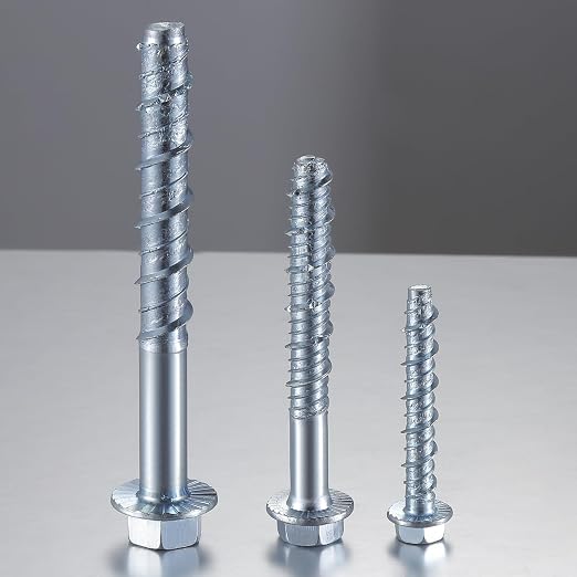 Wensilon 1/2" x 3" Zinc Plated Large Diameter Concrete Screw Actual Thickness - Image 4