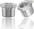 316 Stainless Steel Hex Bushing Reducer, 1/2" NPT Male to 1/4" NPT Female Pipe by Dnkoua