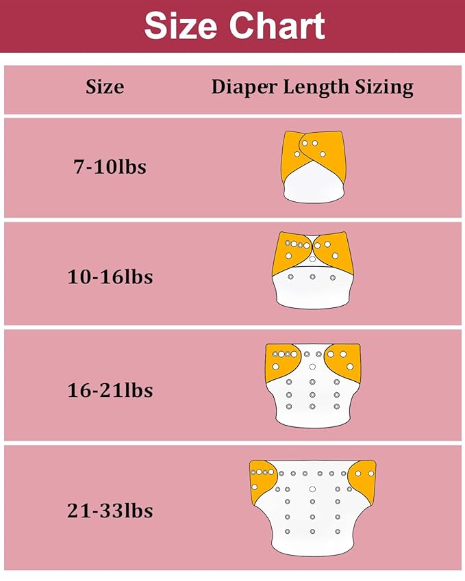 babygoal Cloth Diaper Covers 6 Pack with Wet Bag for Fitted Diapers and Prefolds with Double Gussets, Adjustable and Reusable for Baby Girls 6DCF15-B