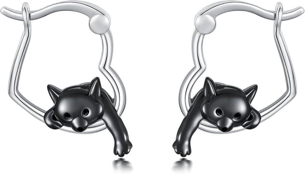 Hypoallergenic Earrings Rabbit Tiger Teddy Koala Puppy Panther Peacock Earrings Sterling Silver Animal Hug Hoop Earrings Jewelry Mothers Day Graduation Birthday Gifts for Women