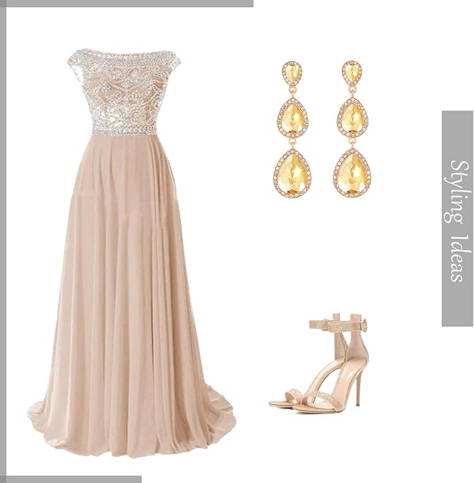 Vintage Rhinestone Teardrop Dangle Earrings Long Dangling Drop Earrings Crystal Chandelier Earrings for Women Wedding Bridal Prom