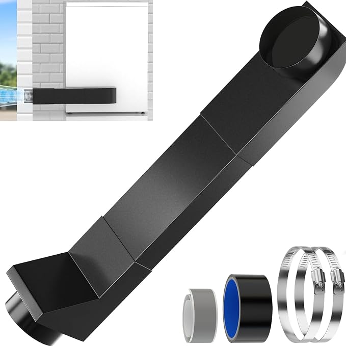 17.7-29.5" Telescoping Dryer Vent Connector Kit, 304 Stainless Steel Periscope by GTACASS