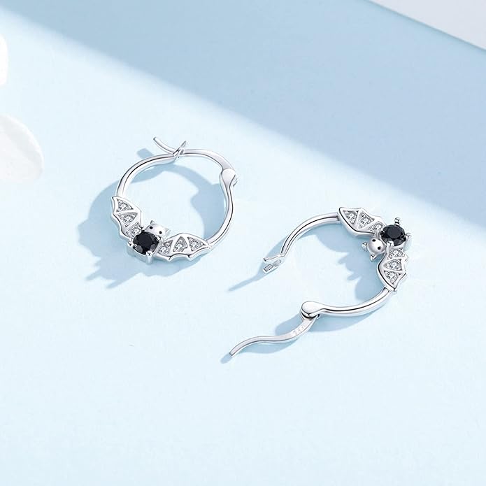 JUSTKIDSTOY Hypoallergenic Panda/Unicorn/Hummingbird/Dolphin Hoop Earrings for Women 925 Sterling Silver Animal Huggie Hoop Earrings Jewelry Gifts for Sensitive Ears