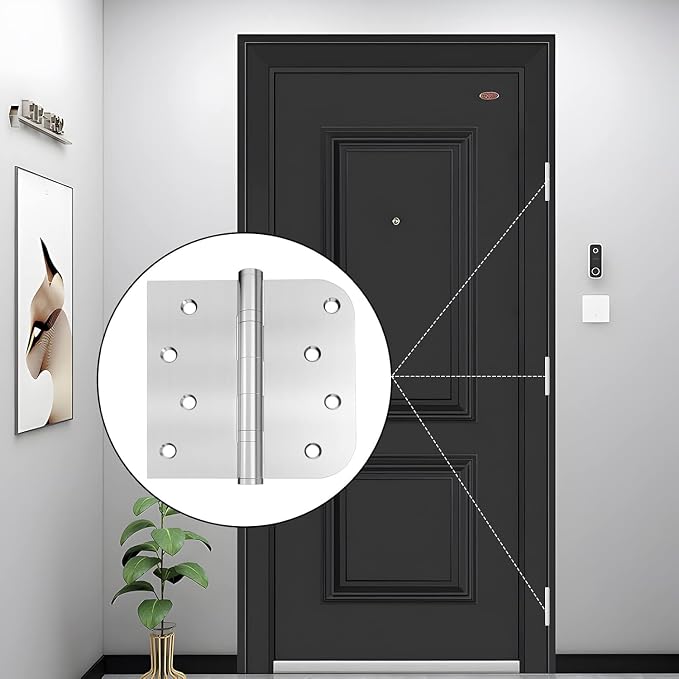 Ball Bearing Door Hinges, 4 Inch Stainless Steel Brushed Nickel, Non-Removable - Image 8