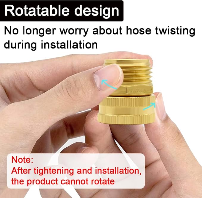 Joywayus 2PCS Brass Swivel Pipe Fitting 3/4" GHT Female x 3/4" GHT Male | - Image 2