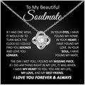 To My Beautiful Soulmate Necklace For Women, Necklace For Wife From Husband, Girlfriend Necklace From Boyfriend, Wife Birthday Gifts From Husband, Gifts Boxes For Women, Soulmate Necklace For Her