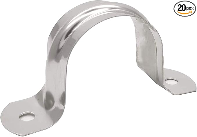 SDY 20 Pcs 1.2" Stainless Steel Pipe Strap, U Bracket, Heavy Duty Pipe Clamp by Unknown